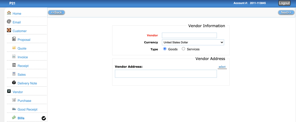 bill without a po for vendor or supplier