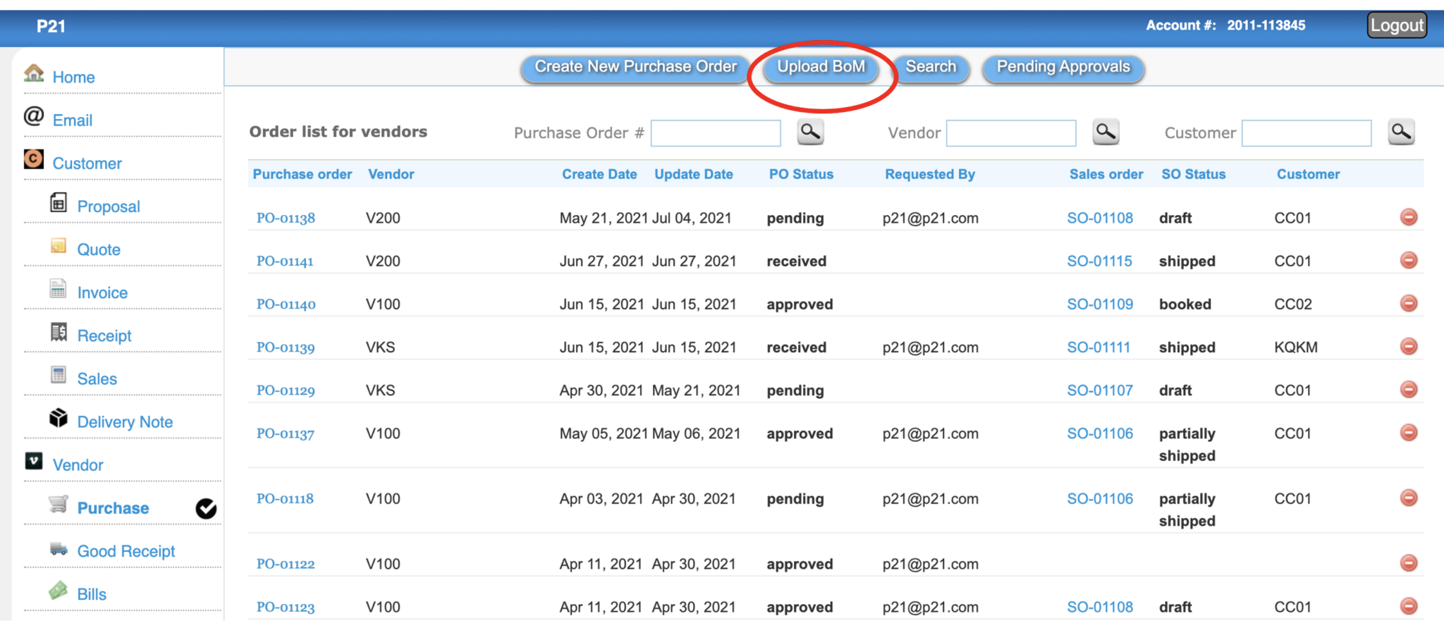 Bill of Materials to Purchase Orders & Inventory Management