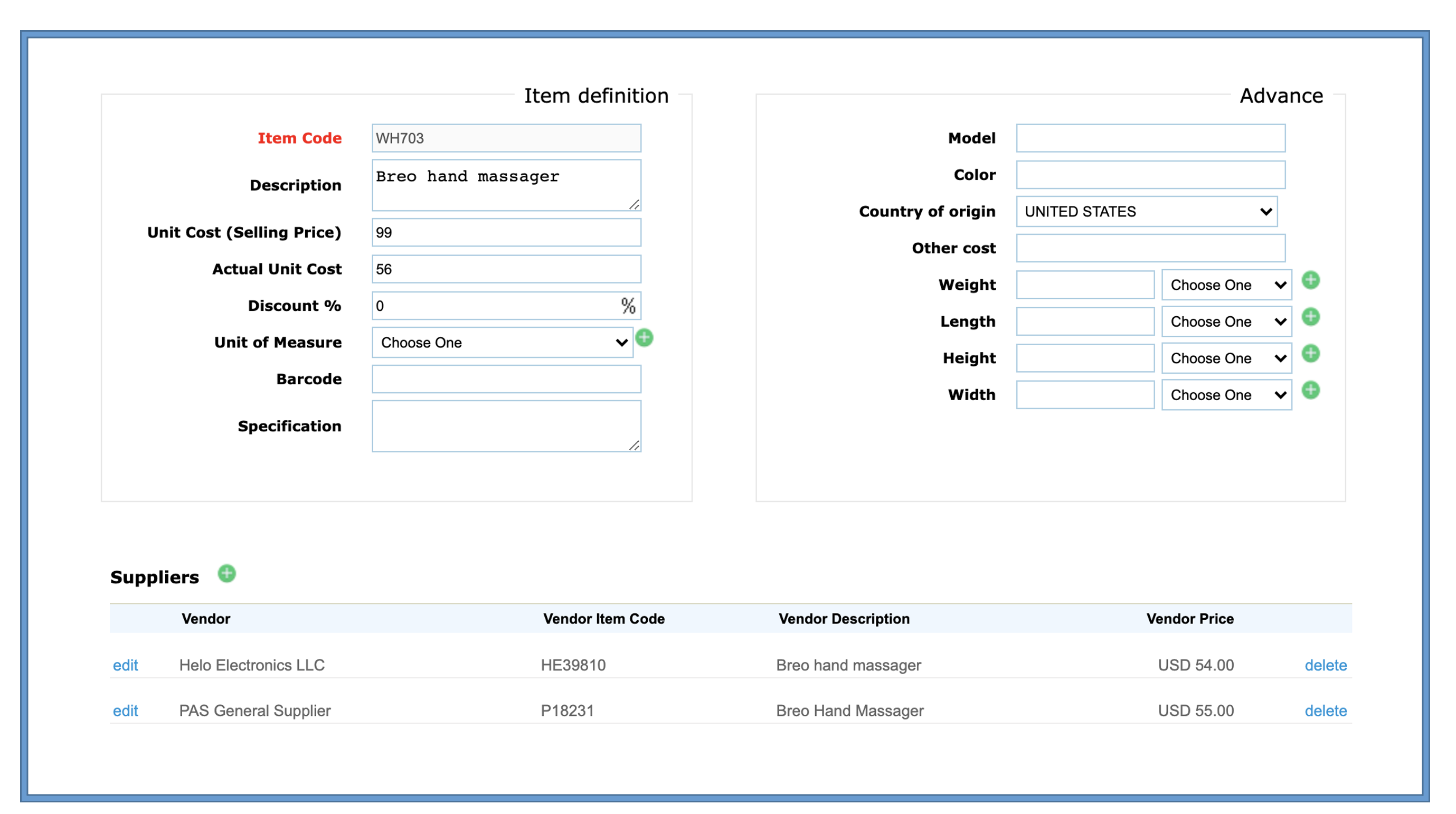 Inventory Invoicing